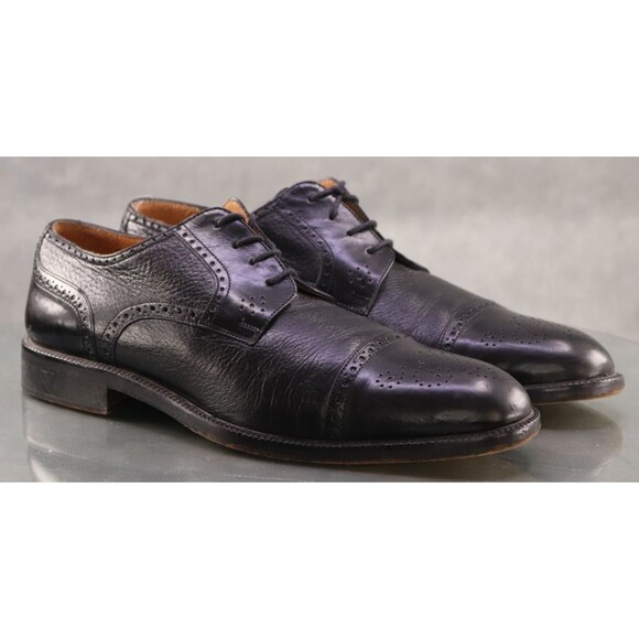 Johnston & Murphy Cellini Men\'s Cap Toe Medallion Dress Shoes Size 10.5 Leather main image 8